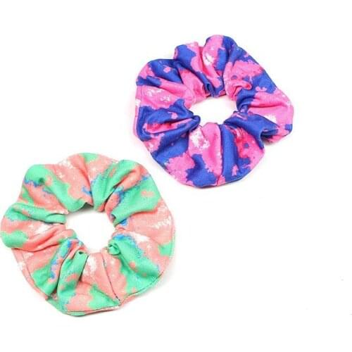 2Pcs/Bag Tie-dye Hair Tie Elastic Scrunchies Hairband For Women Ponytail Holder Hair Rope Rings Fashion Lady Hair Accessories