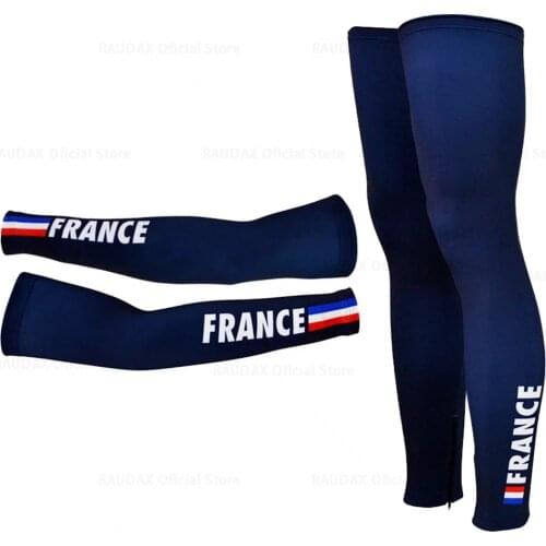 2021 France Leg Warmers Black UV Protection Cycling Arm Warmer Breathable Bicycle Running Racing MTB Bike Sun Protection Sleves