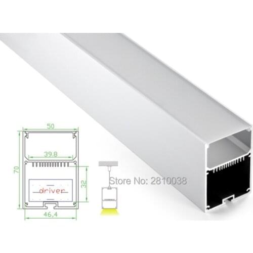 30 X 2 M Sets/Lot T3 - T5 tempered aluminium channel for led strip 50mm wide U type led aluminum profile for hanging lights