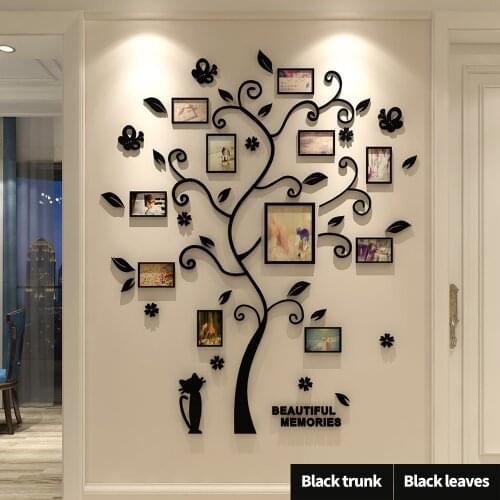 3D wall stickers photo frame tree wall sticker living room bedroom cozy pictures tree stickers creative home decoration
