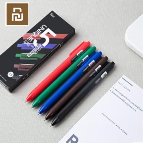 5pcs/pack Youpin Fizz Color Neutral Pens with 0.5mm in Five Can Replace Water-based Pens by Pressing Office Pens