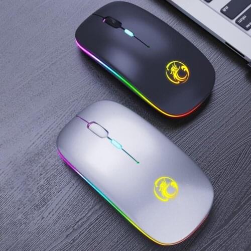 50% Off IMICE E-1300 Wireless Mouse Rechargeable Bluetooth Dual Mode Mute Luminous Wireless Mouse for PC Computer Laptop