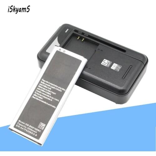 ISkyamS 1x 3000mAh EB-BN916BBC Battery +Charger for Samsung Galaxy NOTE4 N9100 N9108V N9109V N9106W NOTE 4 with NFC Batteries