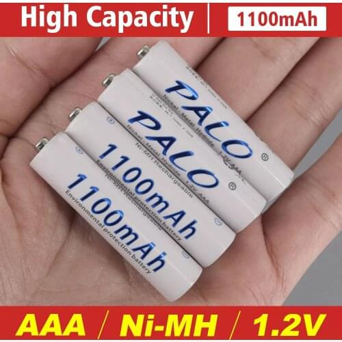 PALO new AAA battery 1100mAh 1.2V Ni-MH AAA rechargeable battery for remote control toy light battery Battery Holder