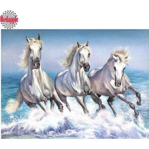 Full Diamond embroidery horse animals Art diamond Painting 3d puzzle 5d Cross Stitch diamond mosaic,christmas gift decoration
