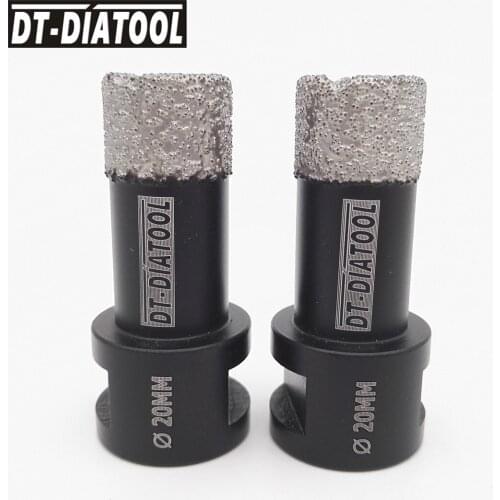 DT-DIATOOL 2pcs M14 thread Dry Vacuum Brazed Diamond Drilling hole saw Ceramic Tile Hole Saw for Granite marble drill bits