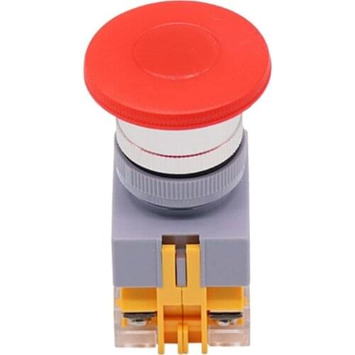 Emergency Stop Mushroom Head Push Button Box Reset Durable LAY37-11M Red