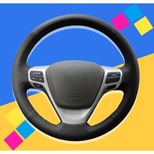 Auto Braid On The Steering Wheel Cover for Toyota Verso 2011-2015 EZ Avensis DIY Car Covers Car-styling Interior Accessories