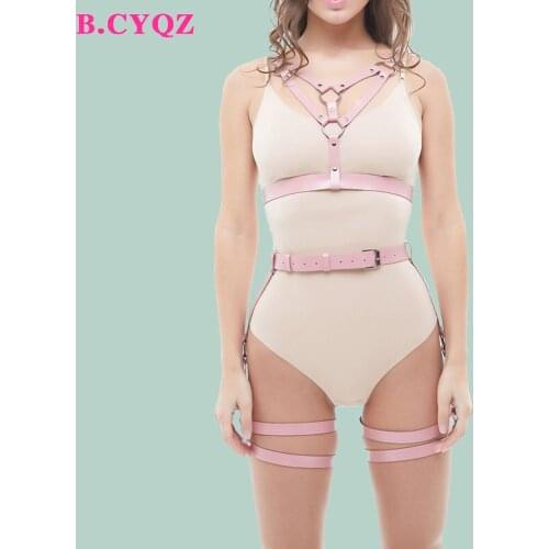 B.CYQZ Harness Woman Suspender Girl Set Adjustable Leather Sexy Garter Bondage Belt Body Stocking Rave Sexs Gothic Underwear