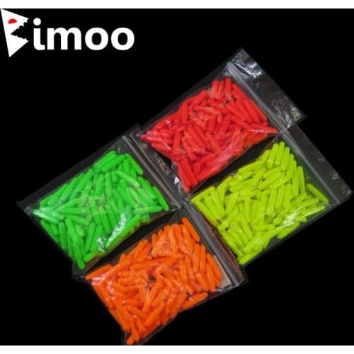 Bimoo 100pcs EVA Cylinder Rig Floats Fishing Float Tip Stop Beans Red Orange Yellow Green Rigging Terminal Accessories