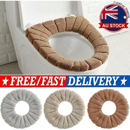 Toilet Seat Cover Soft Pad Cushion Winter Warm Mat Washable Bathroom Cushion Cover Toilet Mat Bathroom Accessories