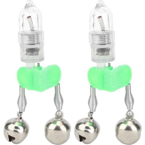 2pcs Electronic UV Red Light Bite Alarm Bells Night Fishing Accessories LED Night Fishing Rod Bite Bait Alarm Light
