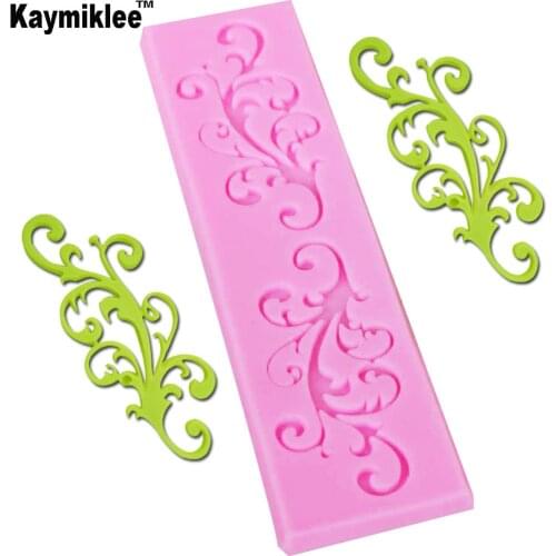 F1041 Symmetrical Lace Leaf DIY Sugarcraft Cake Vintage Relief Border Silicone Mold Fondant Mold Cake Gumpaste Decorating Tools