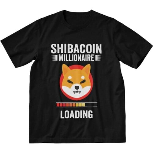 Shiba Inu Coin Millionaire Hodl Shib Token T-Shirt Men Vintage T Shirts Short Sleeve Dogecoin Bitcoin Tshirt Cotton Tee Top Gift
