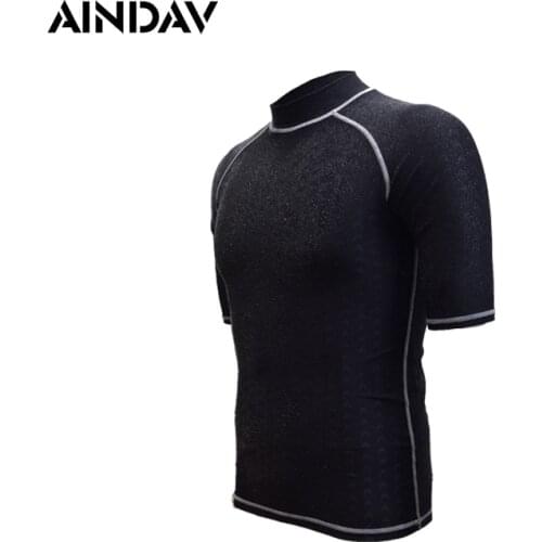 High Elasticity Men Women Wetsuit Short Sleeve Swimsuit UV Protection Swimming Shirts Diving Suit Black Surfing Rush Guard XXXL