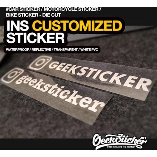 Customized Personalized Die Cut Instagram User Name Waterproof Reflective Car and Motorcycle Decals Bumper Ins Sticker
