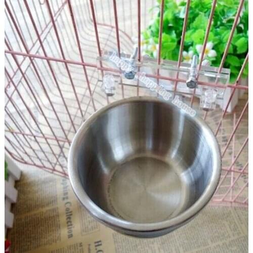 Pet birds squirrel parrot hamper acrylic material food cup holder cage Stand dual-purpose hamper diamond grey parrot food cup