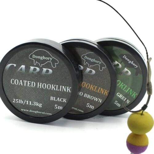 5m Coated Hooklink Carp Fishing Line 8 Strand Braid Carp Wire Hook Links for Carp Chod Hair Rigs Fishing Tackle