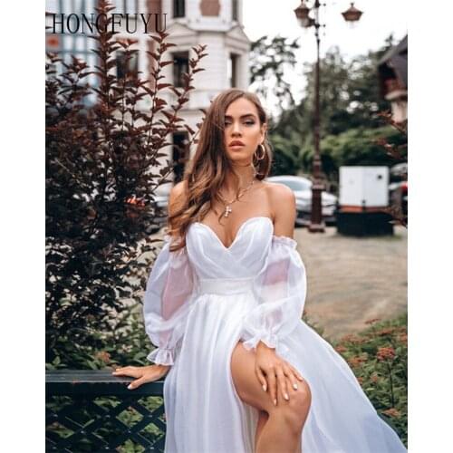 Sweet Prom Dresses 2021 Off Shoulder Long Sleeves Princess Party Dresses Crumpled Tulle A-Line Formal Evening Gowns Платья