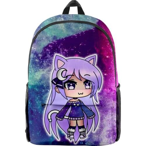 Gacha life merch 3D Merch Fashion Oxford Cloth Shoulder Backpack Printed Multi Zipper Pack Casual School Bag