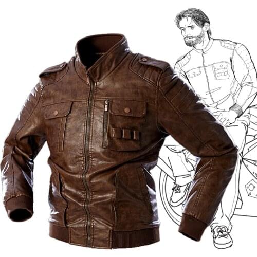 Fashion Slim Men Motorcycle Leather Jacket 2020 Mens Plus Velvet Warm Winter Pu Jacket Coat Male Casual Biker Bomber Outwear