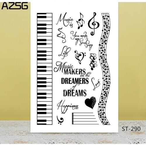 Musical symbol/ piano Transparent Silicone Clear Stamps/seal for DIY Scrapbooking/Card Making/Photo Album Decoration Supplies