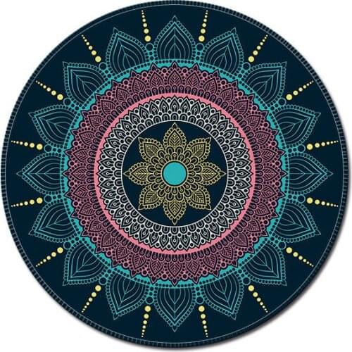 Anti Slip Laptop Notebook Mousepad Vintage Mouse Pad High Quality Bohemian Round Computer 3D Game Carpet Mouse Pad Mat