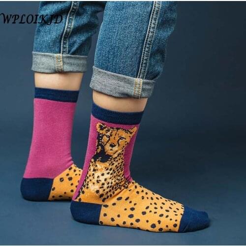 [WPLOIKJD]Art Abstract Funny Socks Street Cotton Socks Women Divertidos Unisex Happy Animal Gift Sokken Female Calcetines Mujer
