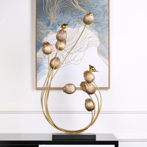 New Chinese Alloy Resin Gloden Ornaments Creative Livingroom Study Porch Home Furnishing Crafts Decoration Zen Lotus Crafts Art