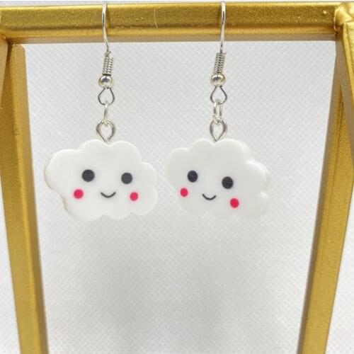 New fashion cute sweet summer smiley cloud drop earrings cool girl friendship gift