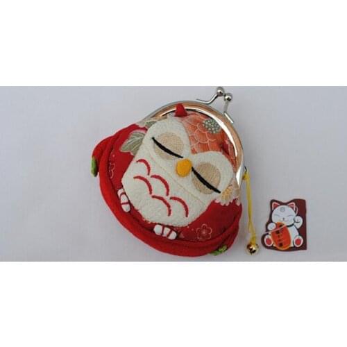 Japan style wind handmade cloth new owl ladies purse key bag coin wallet wholesale mix 10pcs/lot