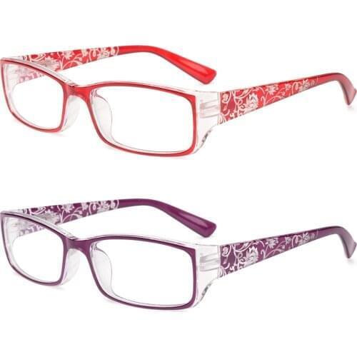 1Pc Anti Blue Light Blocking Reading Glasses Women Men Ultra Light Frame Flowers Eyeglasses Presbyopic Glasses Diopters +1.0~4.0