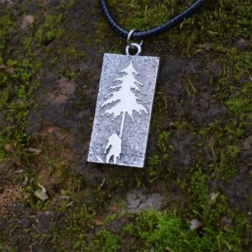 Sasquatch Necklace, Big Foot under the pine tree Bigfoot Necklace