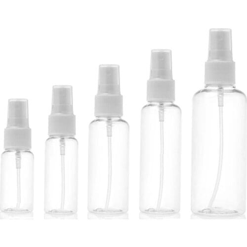 20pcs 10ml 30ml 50ml 60ml 100ml Transparent Empty Jar Plastic Spray Bottles Mini Refillable Cosmetic Containers
