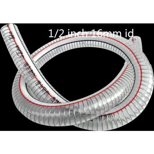 1/2 inch dn15 16mm Transparent PVC steel wire tube oil delivery pipe vacuum rubber tube wired hose Wire braided hose tubing