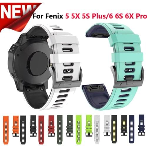 Soft Silicone 26 22 20mm Quick Release Watchband Wriststrap for Garmin Fenix 6 6S 6X Pro 5X 5 5S 3 3HR Easyfit Watch Wrist Band