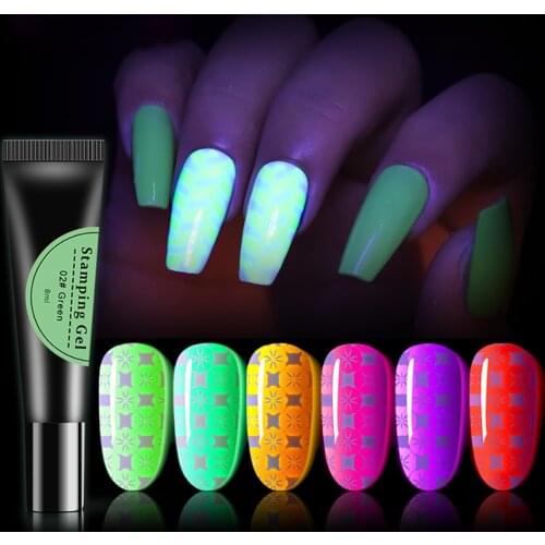 Series Of Fluorescent Neon Luminous Gel Nail Polish for Glow in Dark 6 Colors Long-Lasting Nail Polish Cute Nail Decoration