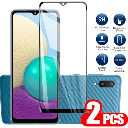 Screen Glass For Samsung A02 A022F 2PCS Glass Protector On For samsung a12 a42 a32 a02s phone Protector Screen Tempered Glass 9H