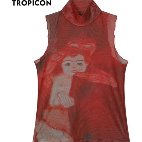 TROPICON Women's Transparent Tank Tops
