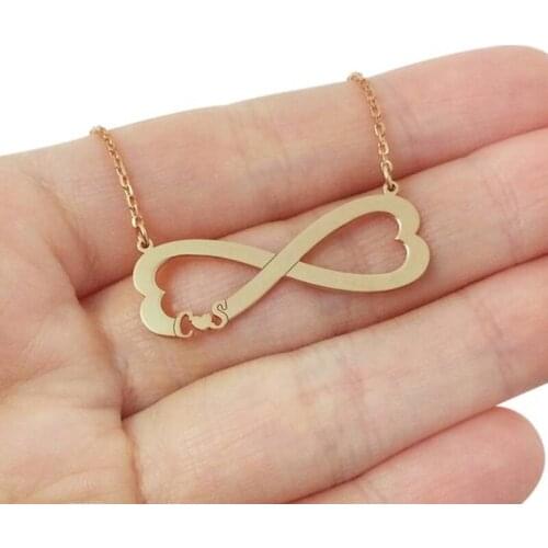 Ufine Personalized Two Initial Necklace with Heart infinity shape pendant Necklace cooper high quality pendant necklace N2110