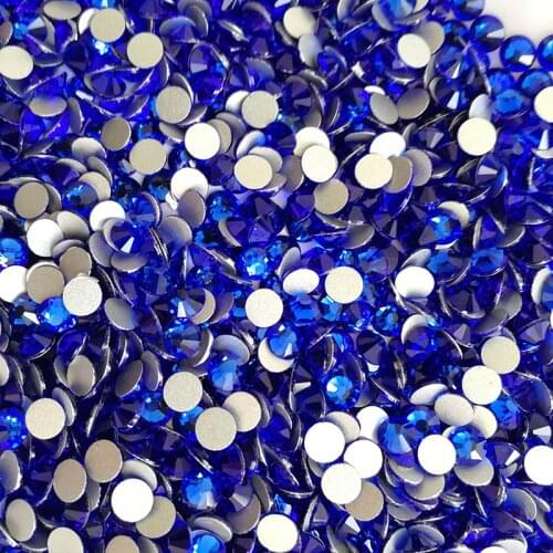 YANRUO 2058NoHF SS16 3.8-4.0m Sapphire Strass Glass Rhinestones non Flatback Rhinestones Nails Art Rhinestone For Clothing