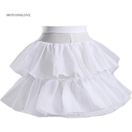 Jupon Little Flower Girl Petticoats Short Children Skirt 40CM Length Baby Kids White Underskirt Crinoline Wedding Accessories