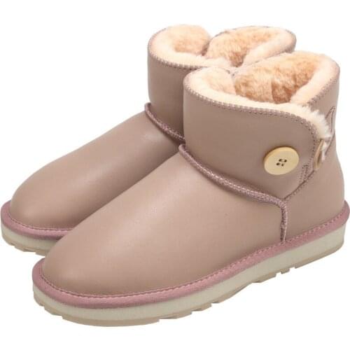 "Women 's classic low drum leather boots on the second floor leather Women SIZE39.40.41 girls hair thickening waterproof boots