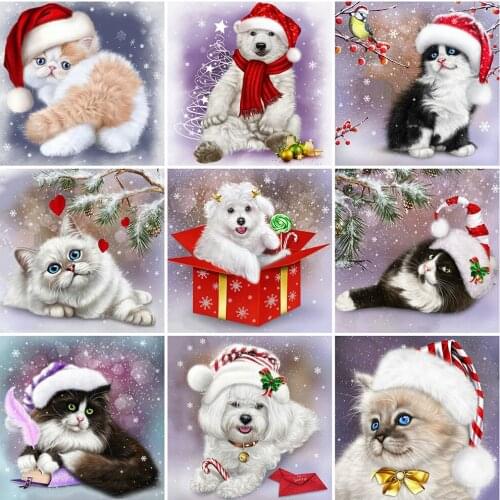 ZOOYA 5D DIY Diamond Embroidery Cat Handmade Gift Diamond Painting Animal Cross Stitch Christmas Decorations