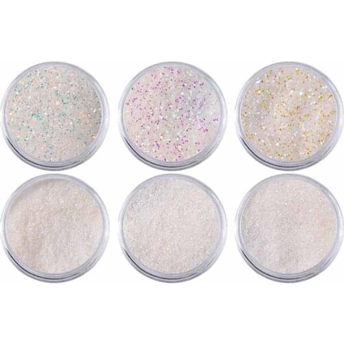 1 Set Nail Powder Neon Mirror Glitter Mirror Effect Rainbow Crystal Opal Glitter Nail Stickers Nails Art Decorations