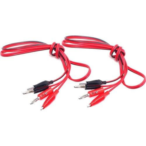 1M Alligator Cilp to AV Banana Plug Test Cable Lead Connector Dual Tester Probe Crocodile Clip for Multimeter Measure Tool DIY