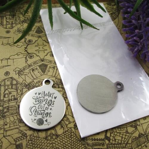 10pcs--"I make things out of strings"stainless steel charms 5 styles for choosing DIY Charms for necklace bracelets