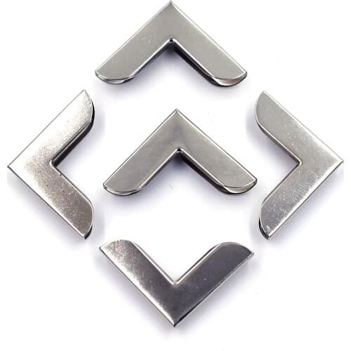 20Pcs Corners Protectors Angle Menus Albums Folders Scrapbook Hardware Book Silver Tone Metal DIY Accessories 28x20mm