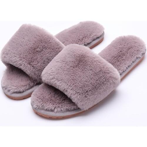 2017 Fashion Shoes Indoor Home Soft Plush Slippers Cotton Drag Floor Plush Slippers Female Slip-resistant Cotton Plush Slippers