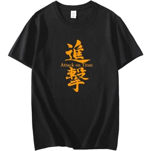 2021 popular casual fashion attack giant T-shirt male kawaii summer sports top anime end Harajuku sports t-shirt male